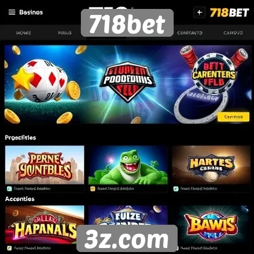 A variedade de jogos disponíveis no 718bet